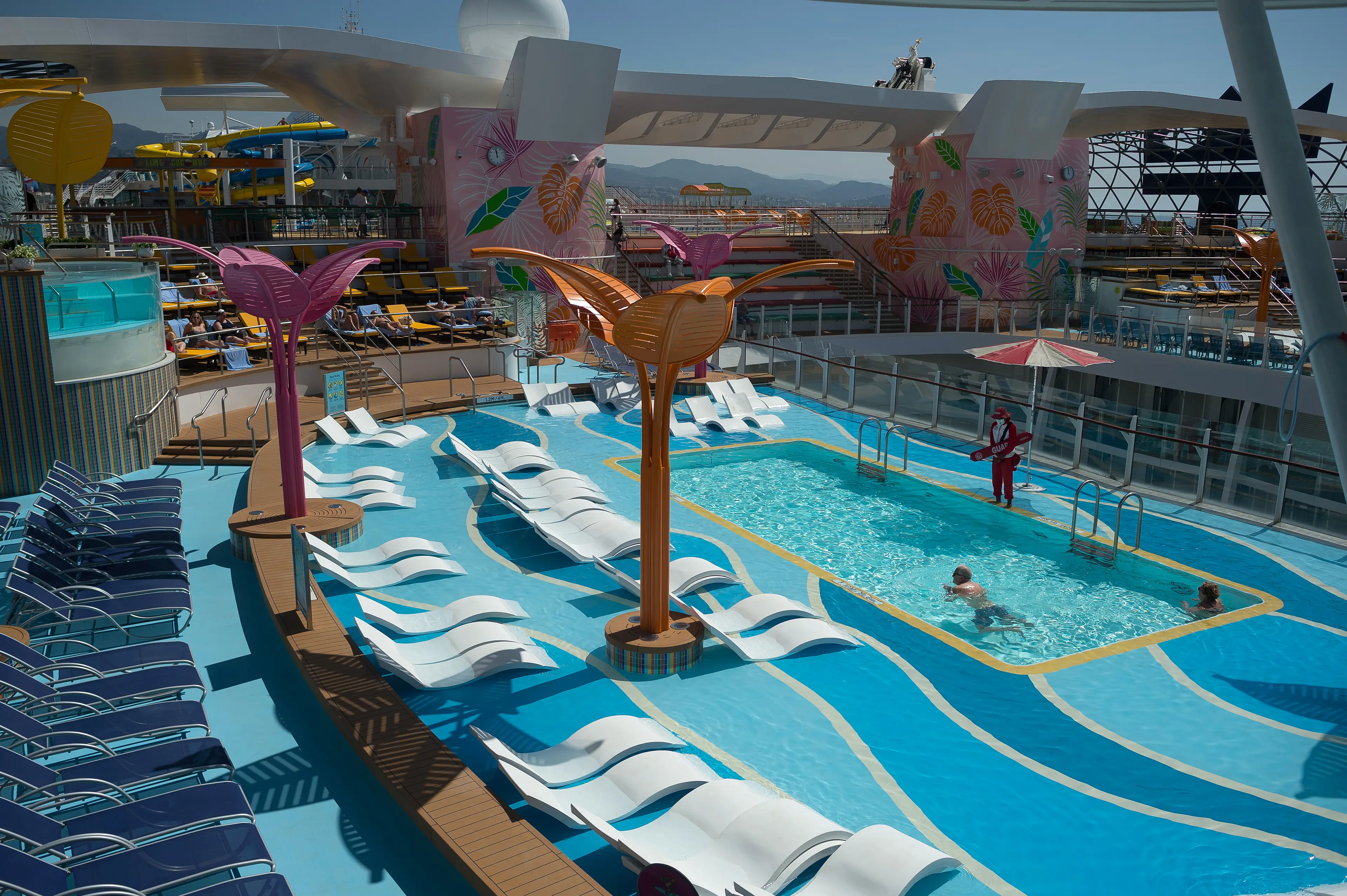 Pool area on the top deck of Royal Caribbean's Wonder of the Seas (Jesus Merida/SOPA Images/LightRocket via Getty Images)
