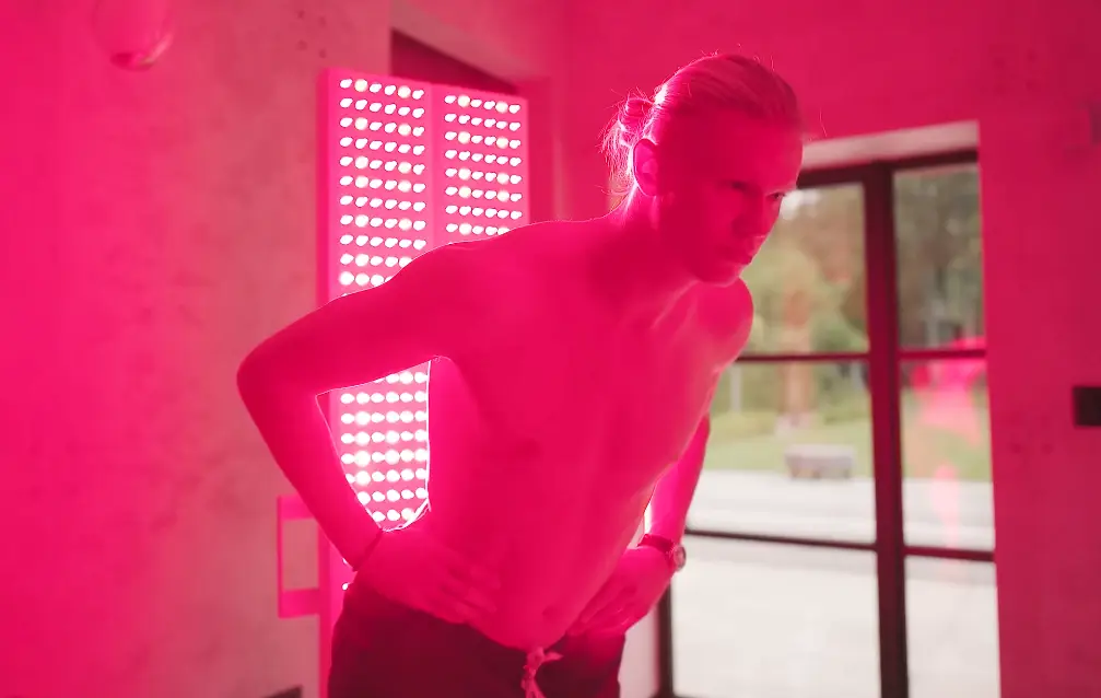 As are treatments such as red light therapy, an emerging skincare treatment (YouTube/@erling)