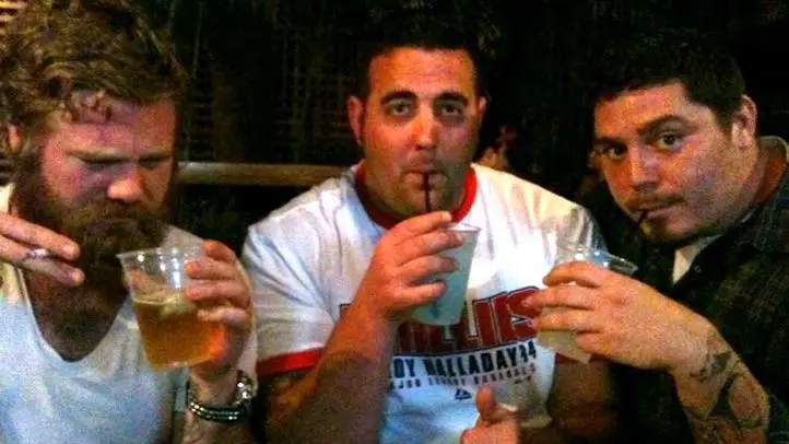 Dunn (left) posted a picture of himself and Hartwell (right) on Tumblr just hours before his death, drinking at the bar that Hartwell's family sued (Tumblr)