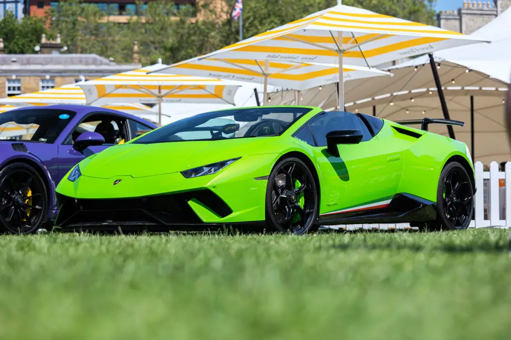 The YouTuber was told he'd get significantly less money for his luminous green Lamborghini Huracan Performante than what he'd originally paid (Martyn Lucy/Getty Images)