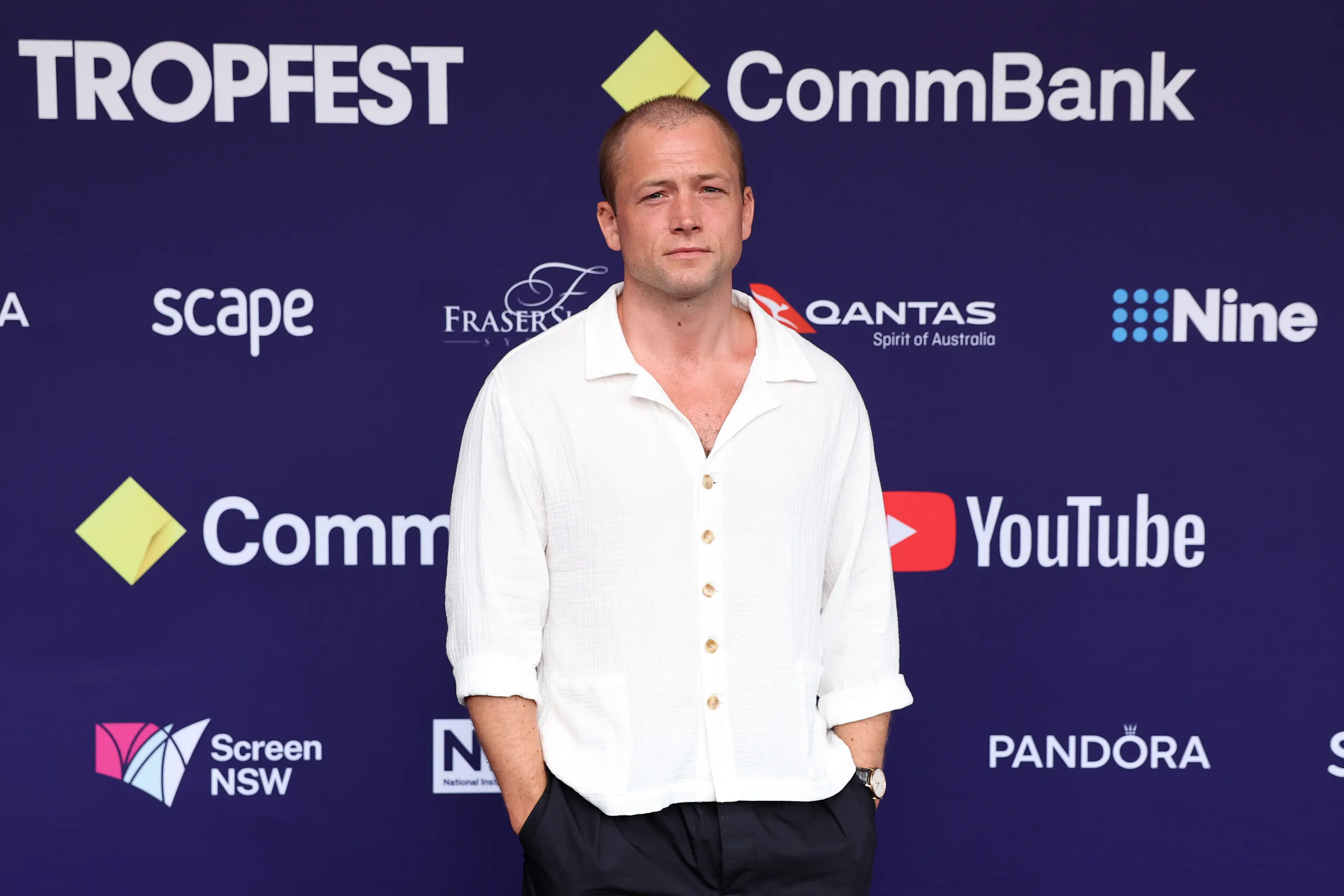Taron Egerton decided on a bit of improvisation during the filming on Legend (Don Arnold/WireImage)