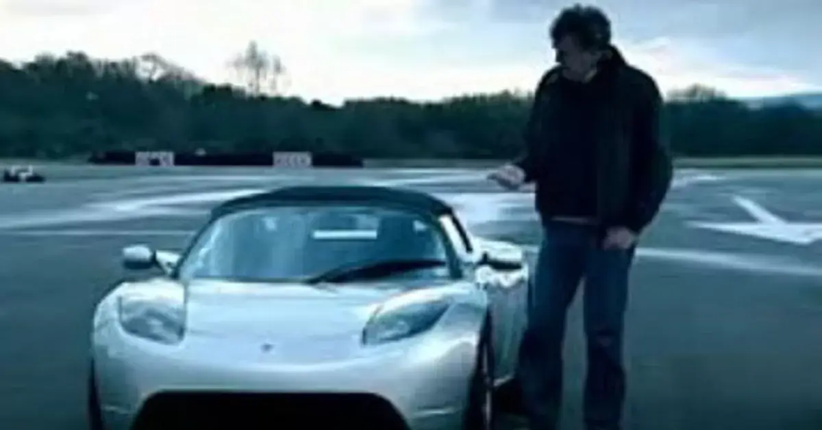 Jeremy Clarkson took the Tesla Roadster for a spin (BBC)