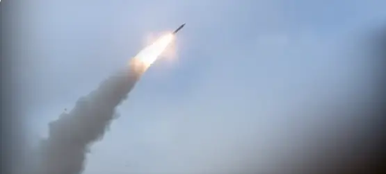 A still from Iran's state-linked Tasnim News Agency they claim shows the Fattah-2 rocket being fired, which they shared on Monday 2 March (X/@Tasnimnews_Fa)