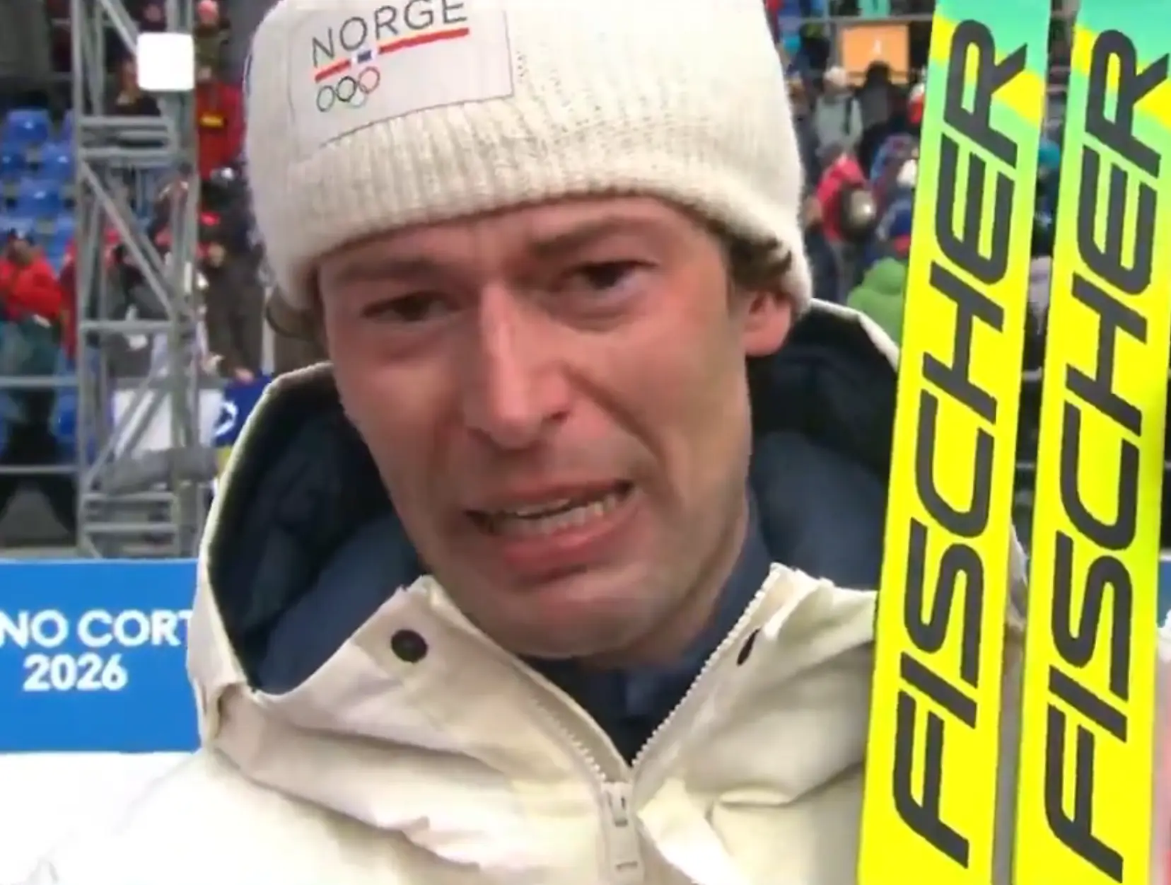 Speaking after his medal win, he admitted he'd cheated on his girlfriend and said she'd been 'a gold medal in my life' (NRK TV)