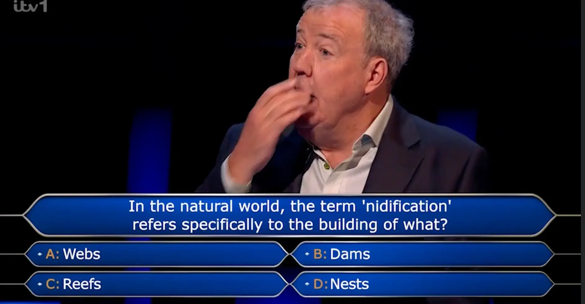 Clarkson seemed stunned by the Egghead contact.