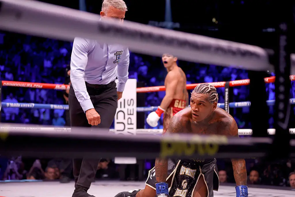Garcia knocked Benn down in the second round, though Benn beat the count (Steve Marcus/Getty Images)