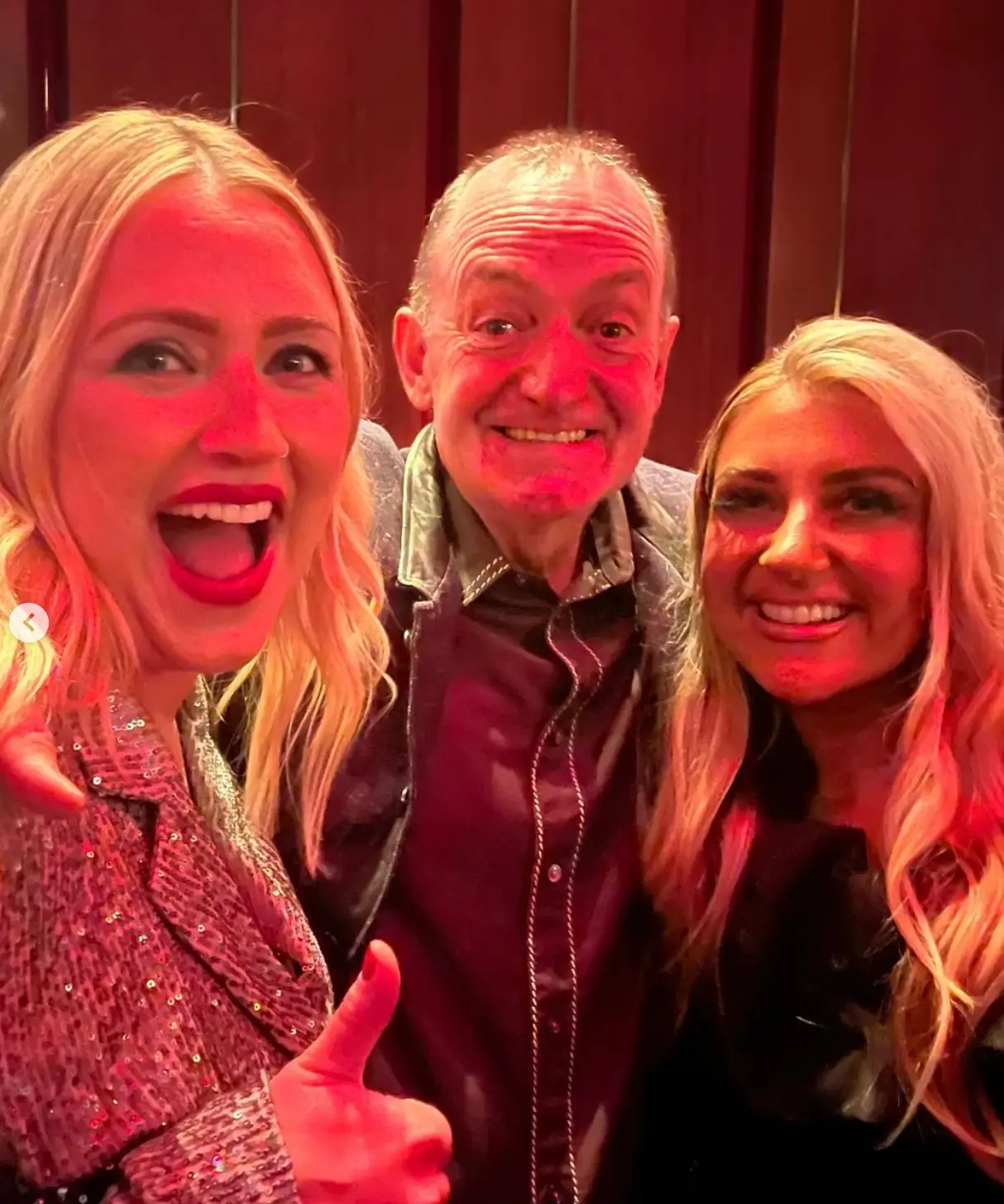 Ellie Warner, Craig Cash and Izzie Warner at the Gogglebox Christmas party.