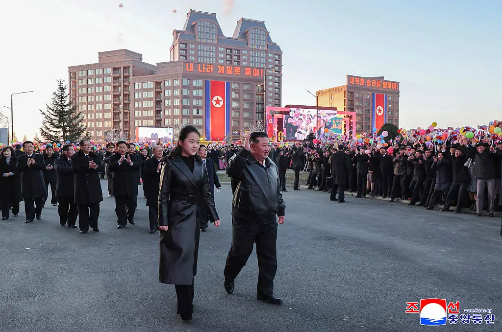 South Korean intelligence says she's being raised as his heir and successor (KCNA VIA KNS / AFP via Getty Images)