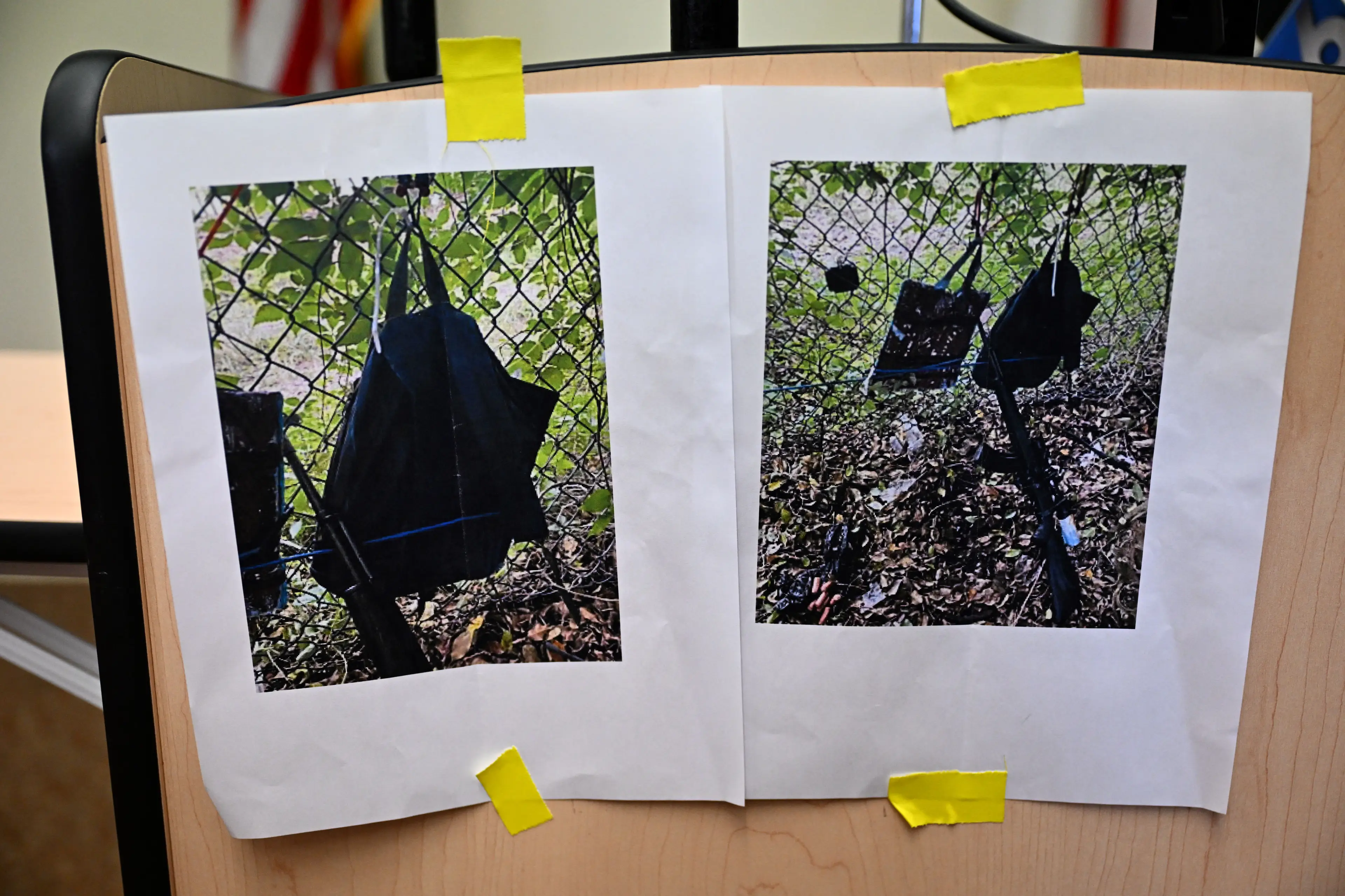 The FBI released chilling images showing his set-up in the shrubbery (CHANDAN KHANNA/AFP via Getty Images)