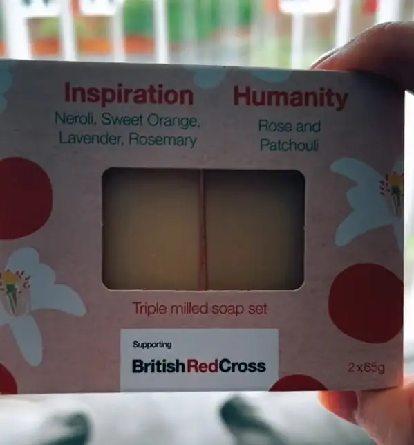 Instead of a cash prize he opened up his parcel and discovered soap. (TikTok/@chriscork89)