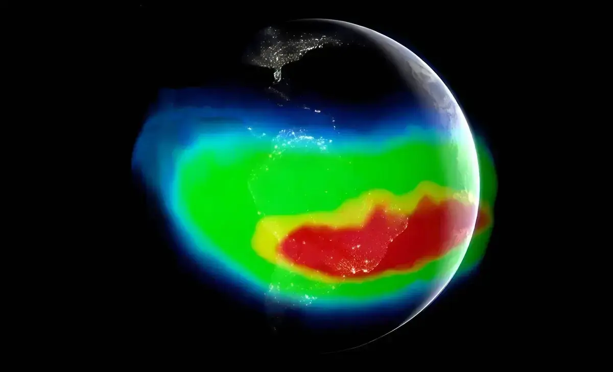 The South Atlantic Anomaly on planet Earth (NASA’s Goddard Space Flight Center)