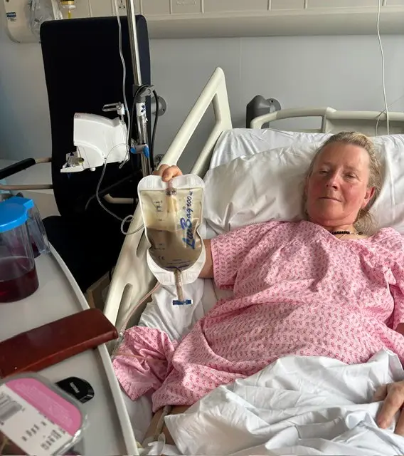 Vicky Mcloughlin, 66, was diagnosed with stage three bowel cancer in November 2024 (SWNS)