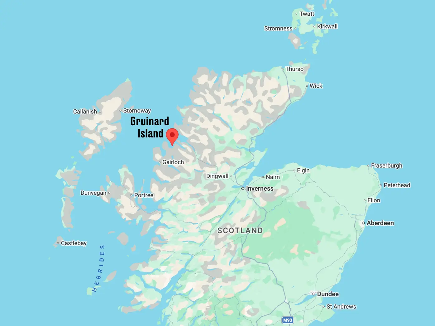 It's located off the northwest coast of the Scottish Highlands (Google Maps/LADbible)
