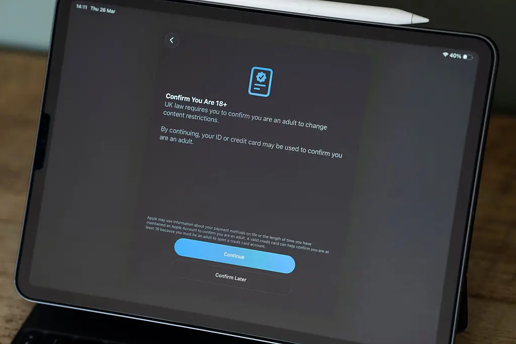 Apple has already introduced some new age verification laws in the UK (Ming Yeung/Getty Images)