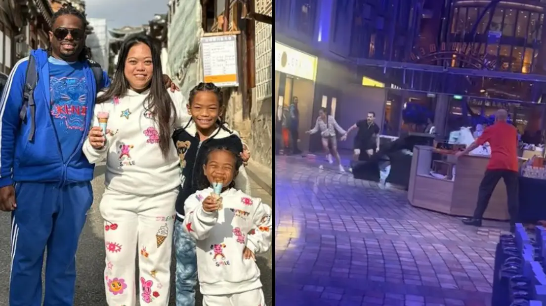 Family left screaming and clinging on to furniture after cruise ship 'tilted 45 degrees' in Atlantic Ocean