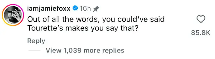 The actor commented on a clip of the BAFTAs moment (Instagram)