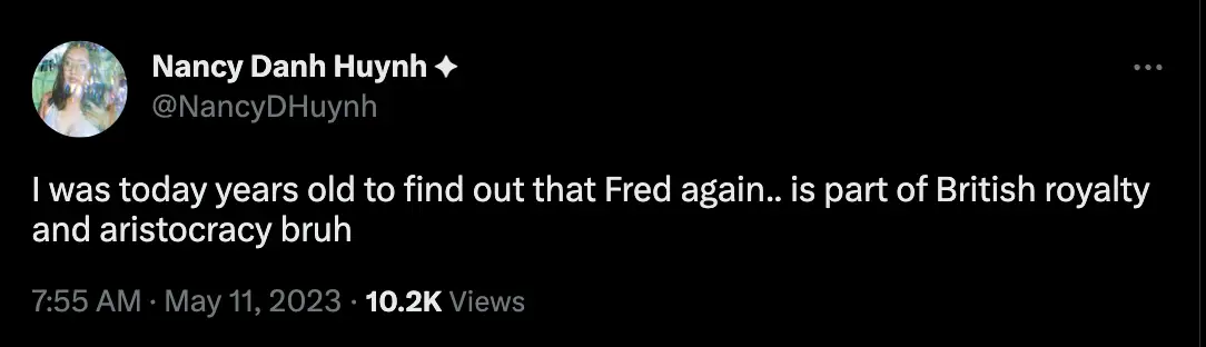 Fans were shocked upon finding out their favourite DJ was from an aristocratic background.