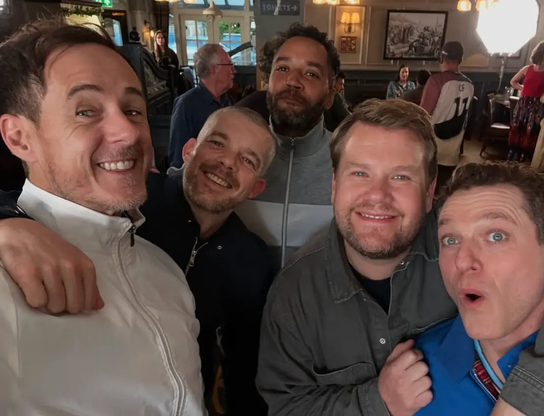 The four History Boys alumni plus Matthew Horne (Russell Tovey via Instagram)