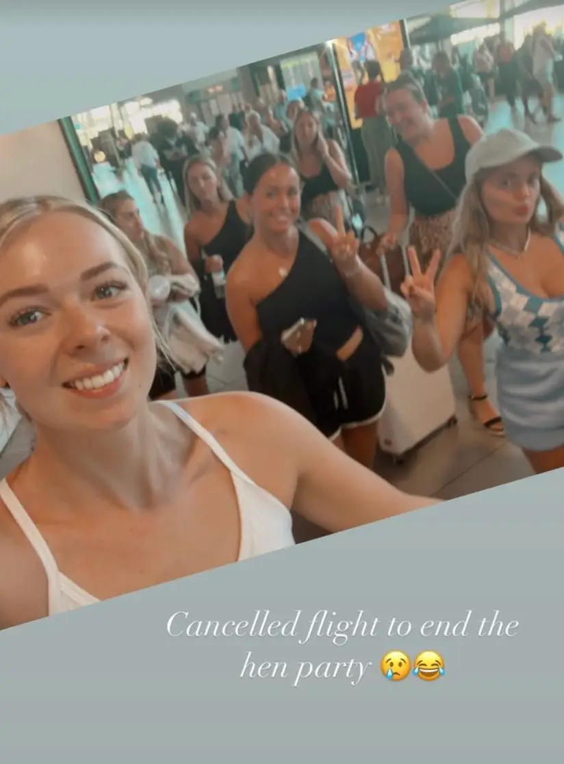 Leah Washington's flight home from her hen do was cancelled.