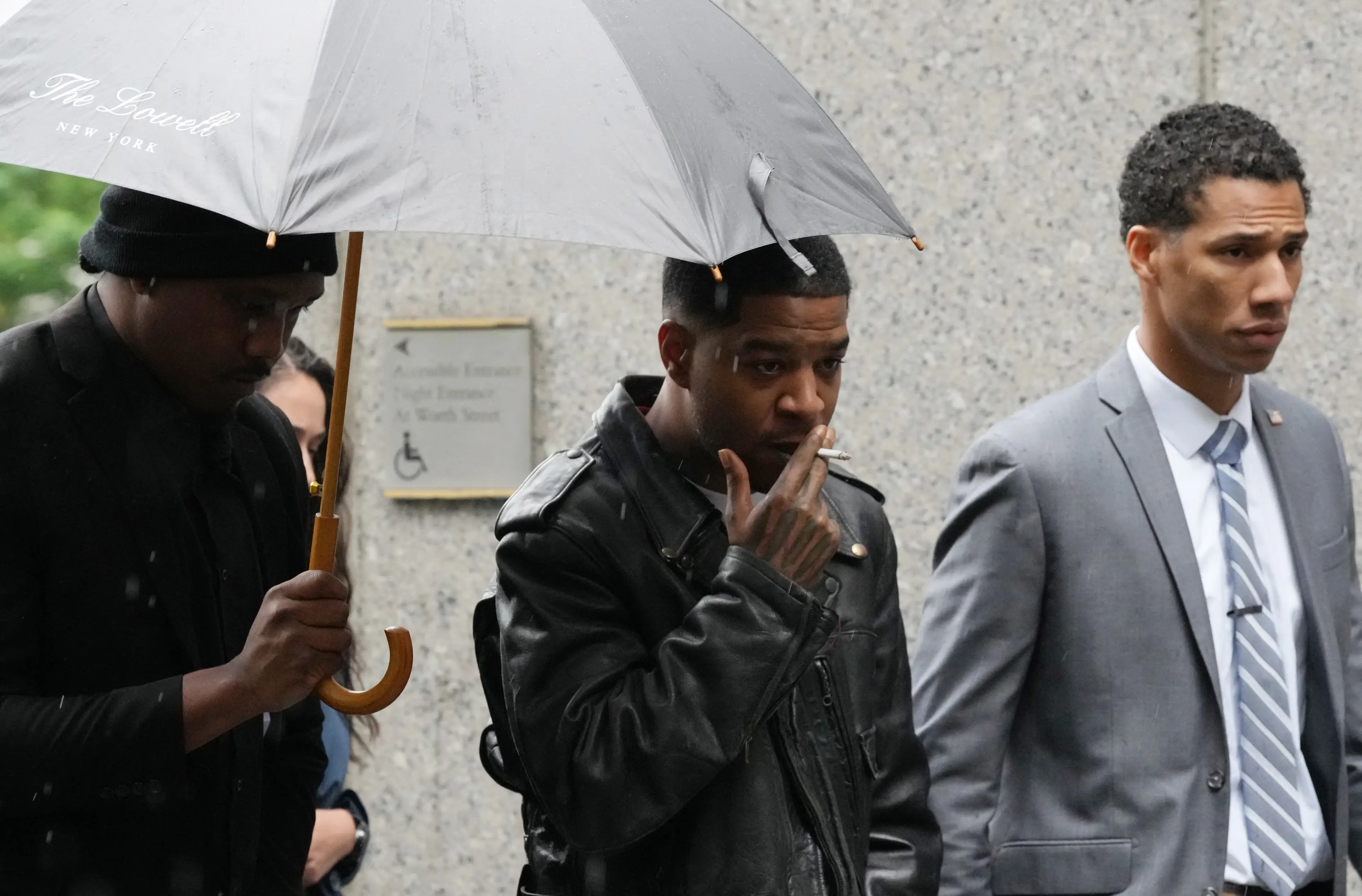 Kid Cudi, real name Scott Mescudi, seen arriving at court today (TIMOTHY A. CLARY/AFP via Getty Images)