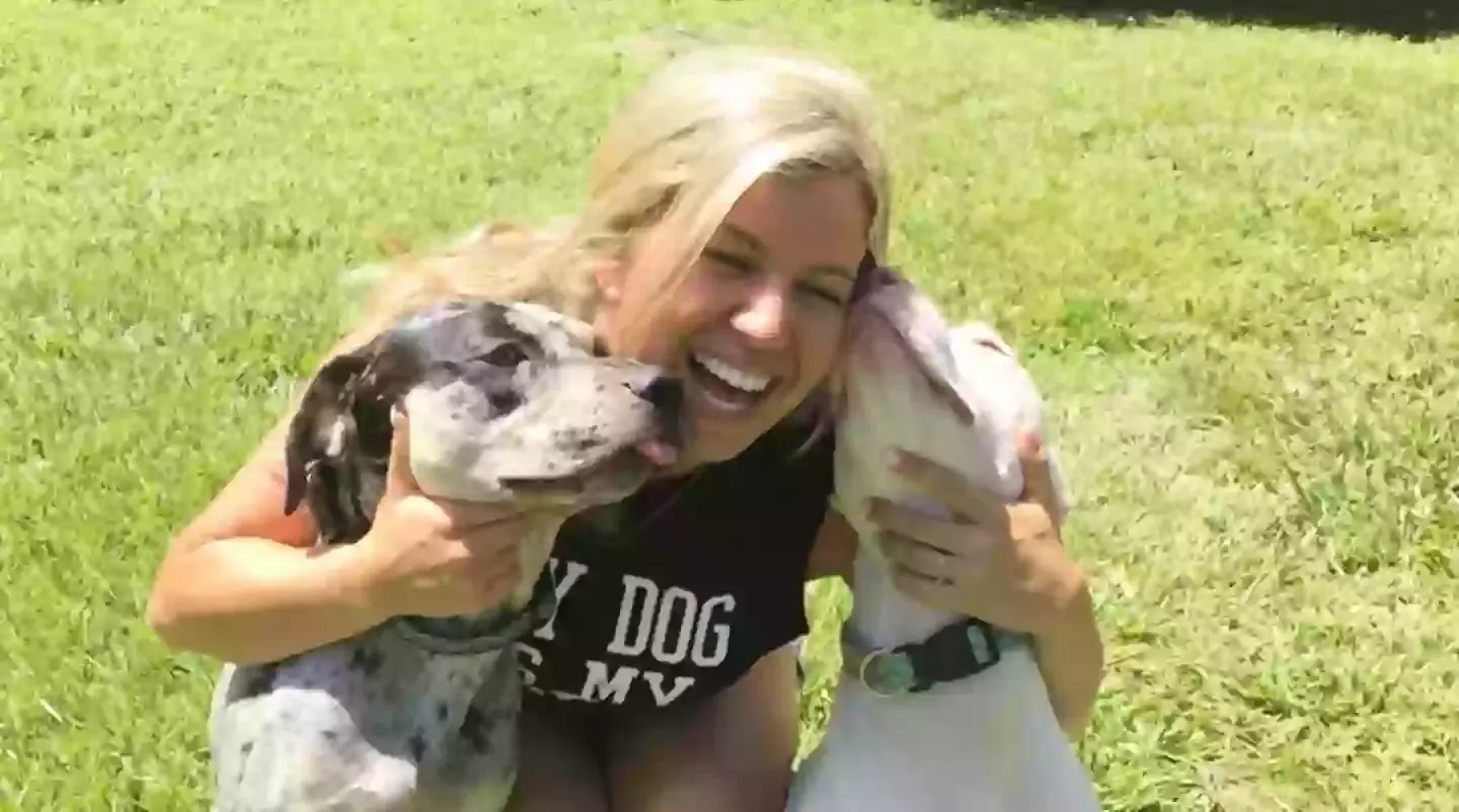 Shayna Crimo with her dogs King (left) and Krieo (GoFundMe)