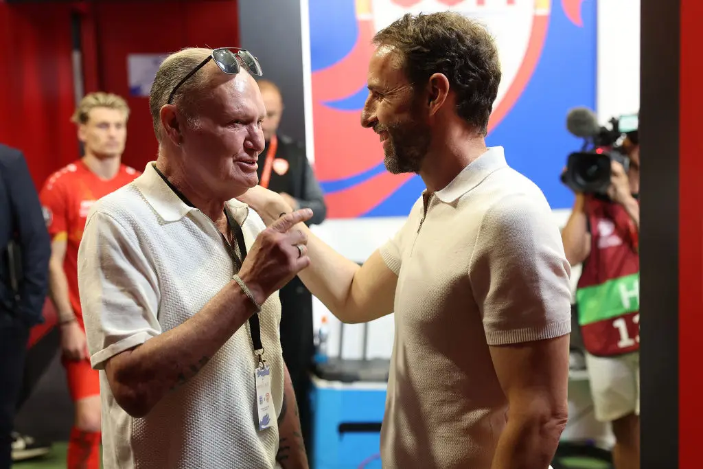 Paul Gascoigne with former England manager Gareth Southgate (Eddie Keogh - The FA/The FA via Getty Images)