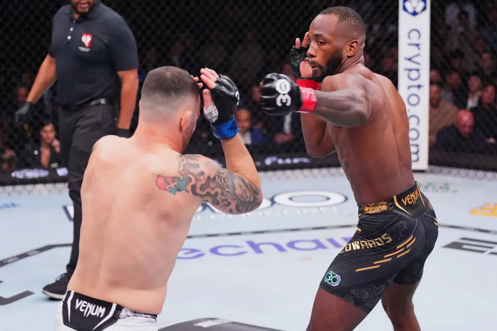 Edwards has made it to the top of the UFC. (Jeff Bottari/Zuffa LLC via Getty Images)