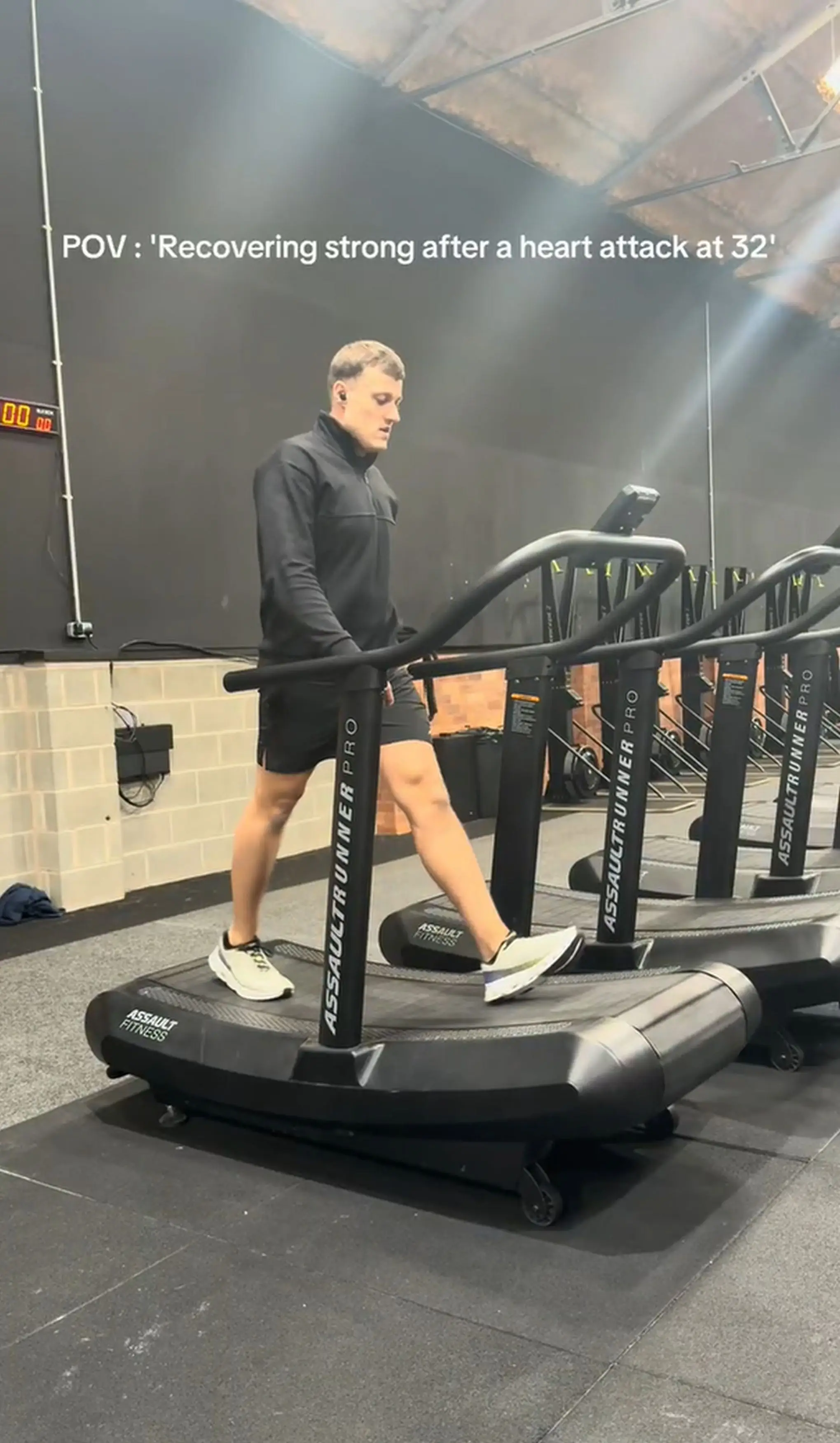 Ryan Mickleburgh had a heart attack at the gym and then another one in hospital (Kennedy News and Media)