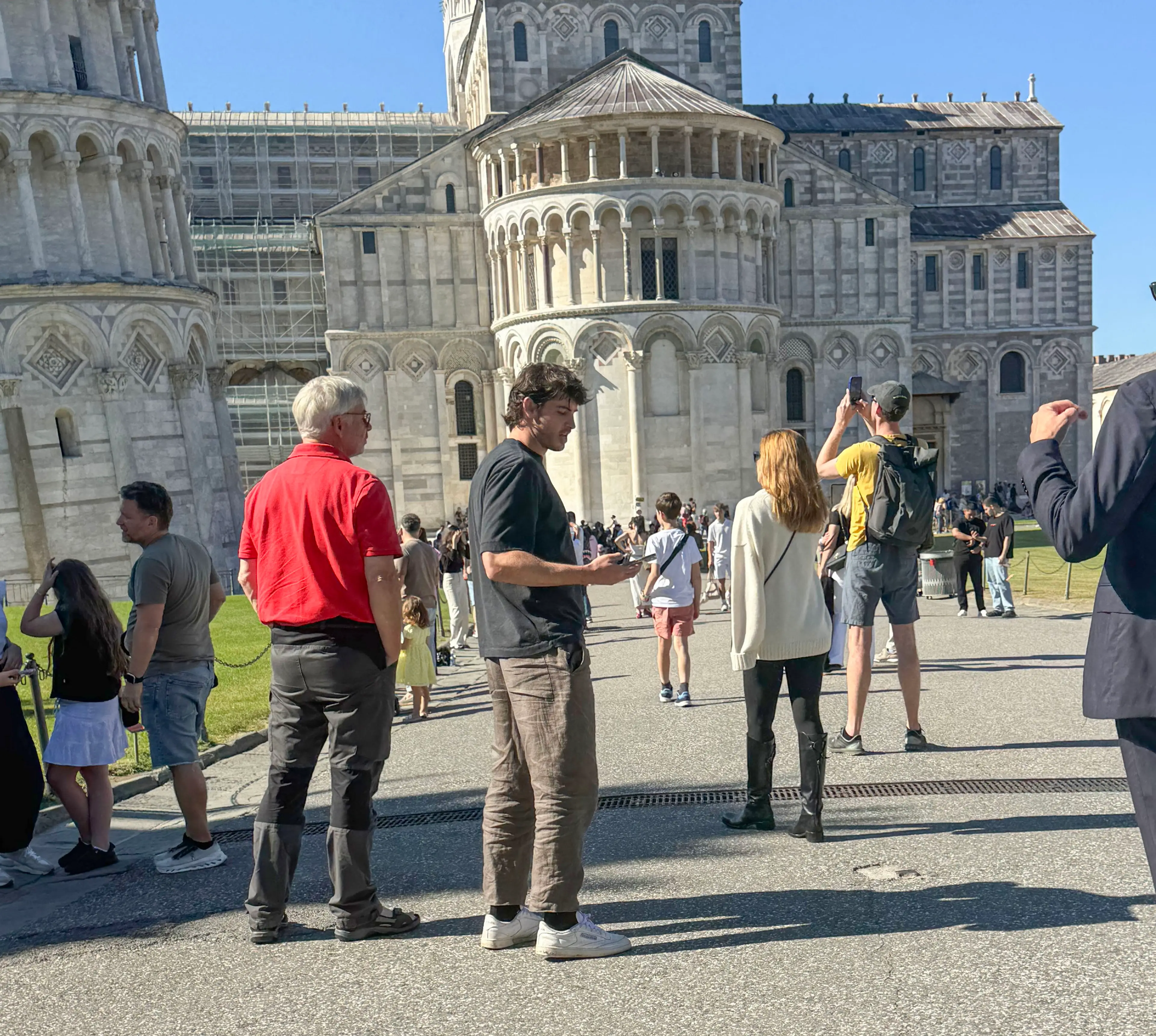 The actress was spotted roaming around Pisa with Austin Kevitch (SWNS)