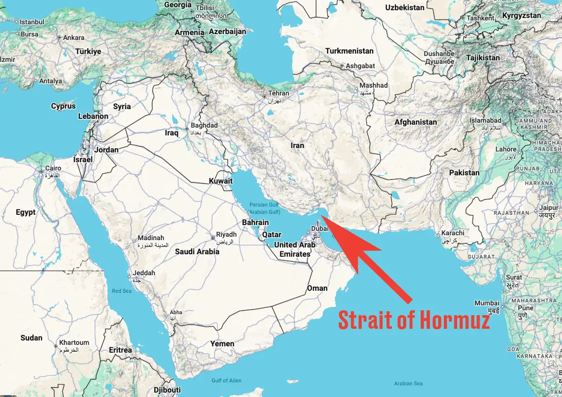 The Strait of Hormuz is a key choke point in global oil trade (LADbible)