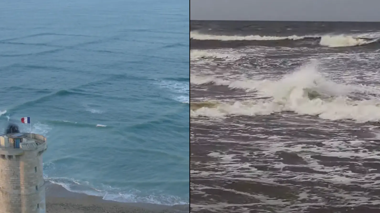 Rare footage of square waves that are so dangerous you should get out of sea immediately