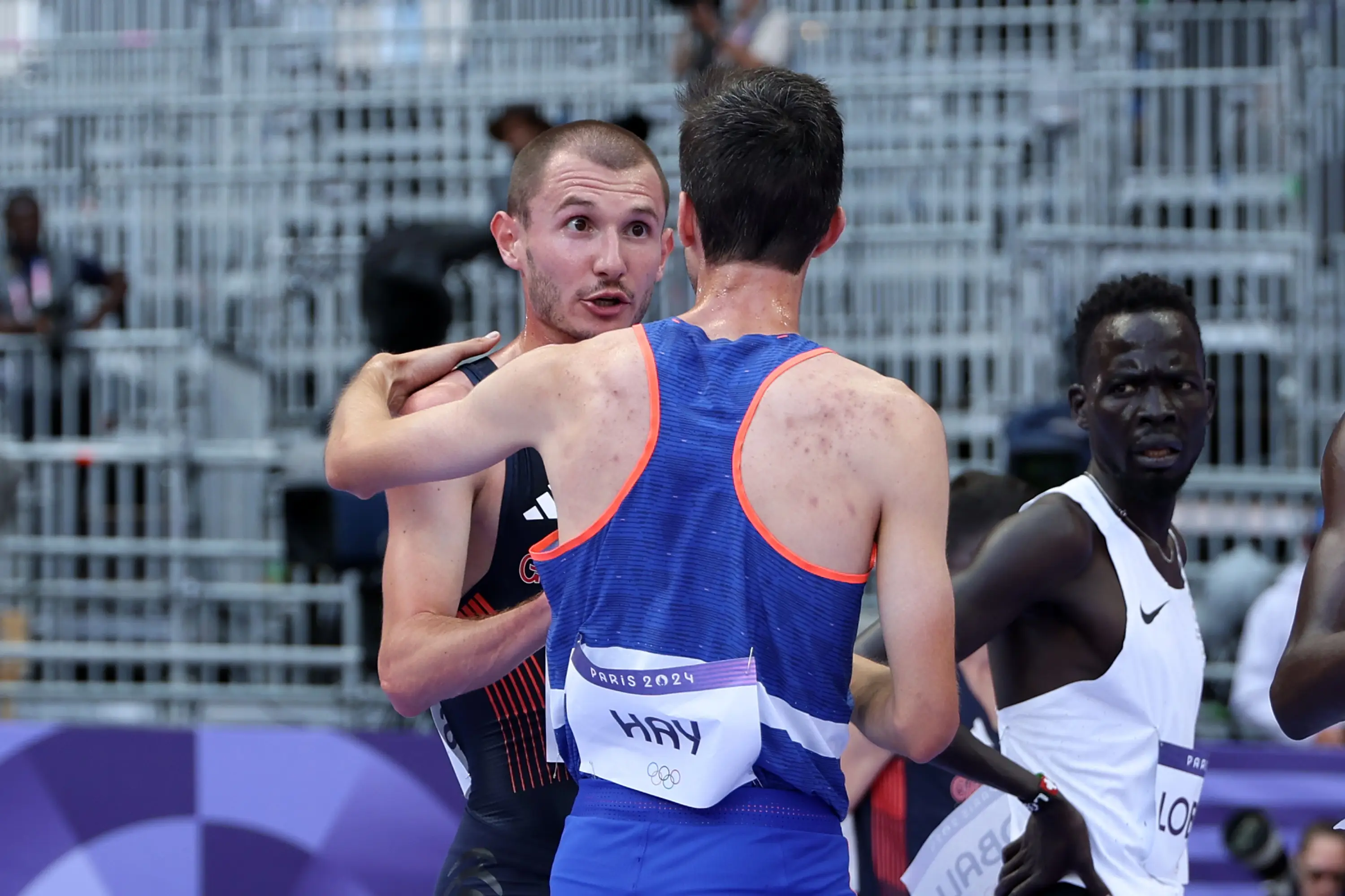 The Team GB star squared up to Hugo Hay following the race (Christian Petersen/Getty Images)