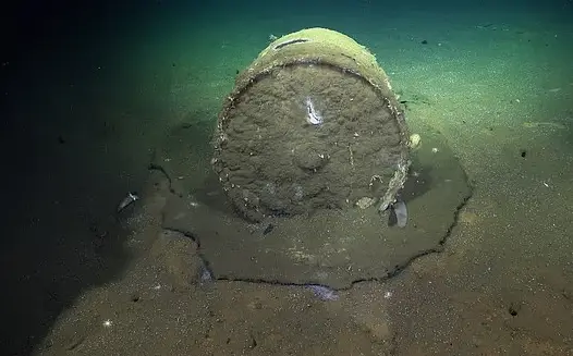 The barrels were contaminated with caustic alkaline waste (Schmidt Ocean Institute)