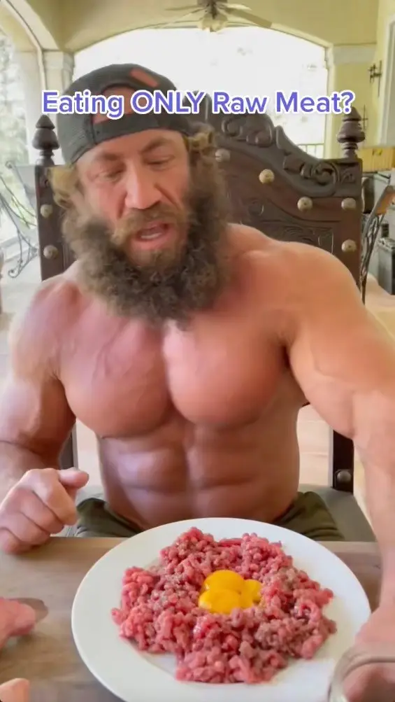 The self-described "Liver King' with his rather unappetising meal.