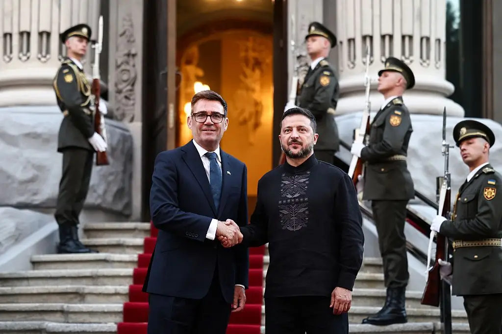 Prime Minister Andy Burnham is in Ukraine to mark its Independence Day. (Henry Nicholls - WPA Pool/Getty Images)