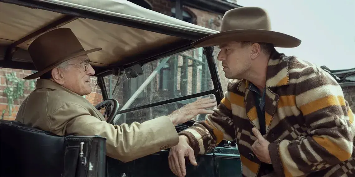Robert De Niro and Leo DiCaprio in Killers of the Flower Moon.