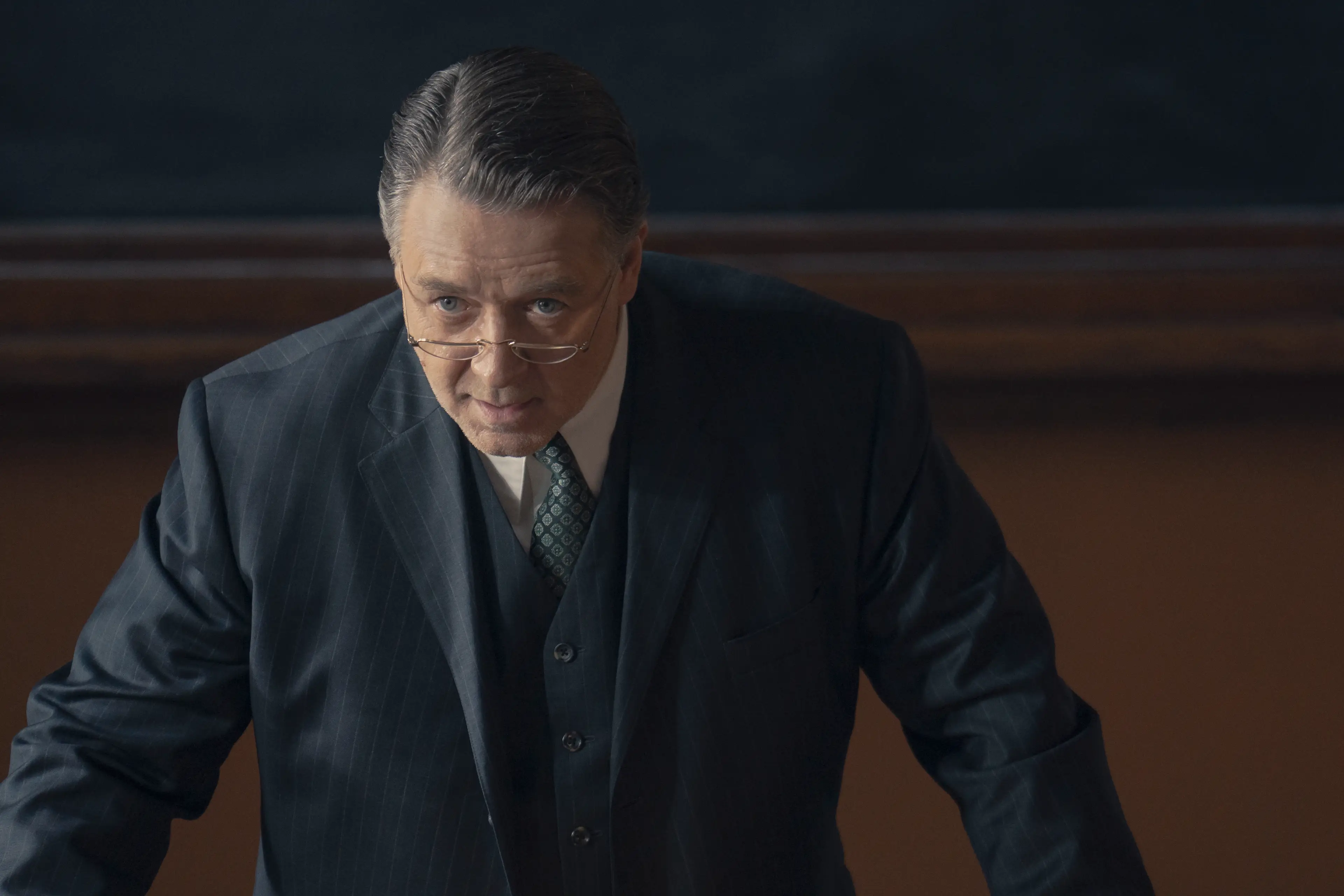 Crowe plays the Harvard professor who carried out experiments on the Unabomber (Netflix)