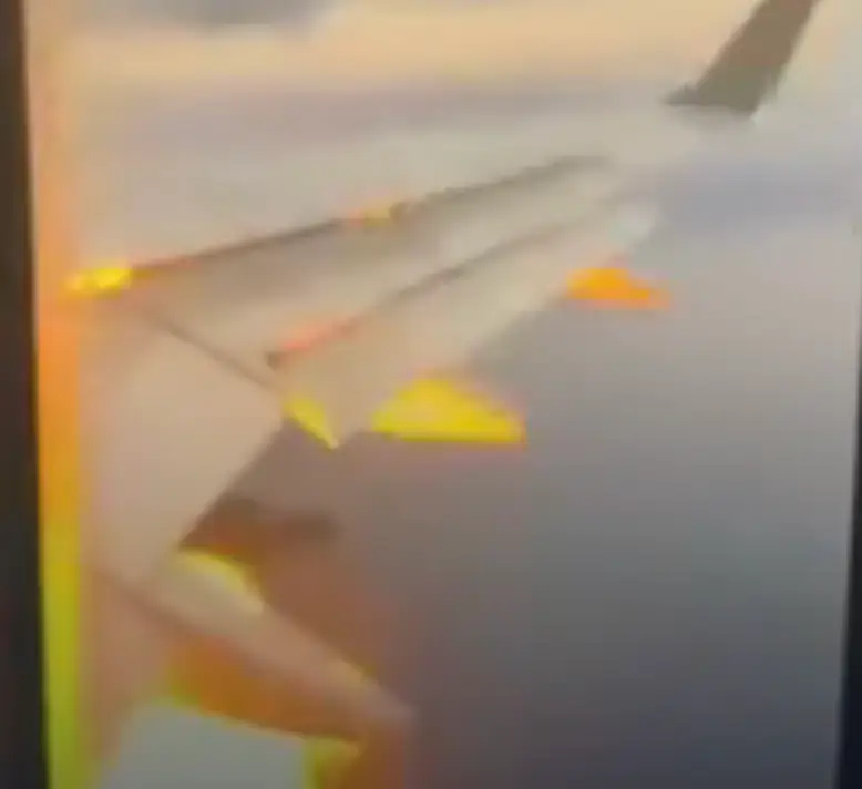 The orange glow from the flames shone through the windows (X)