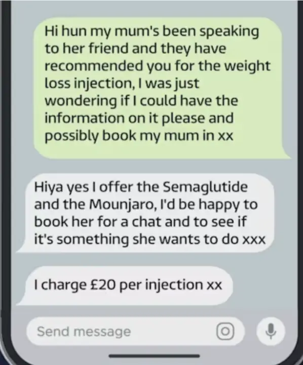 The texts were also revealed (ITV)