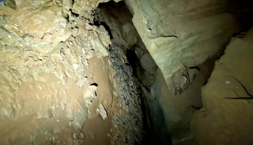 The YouTuber got out of there as quick as possible after spotting blood (YouTube/ActionAdventureTwins)