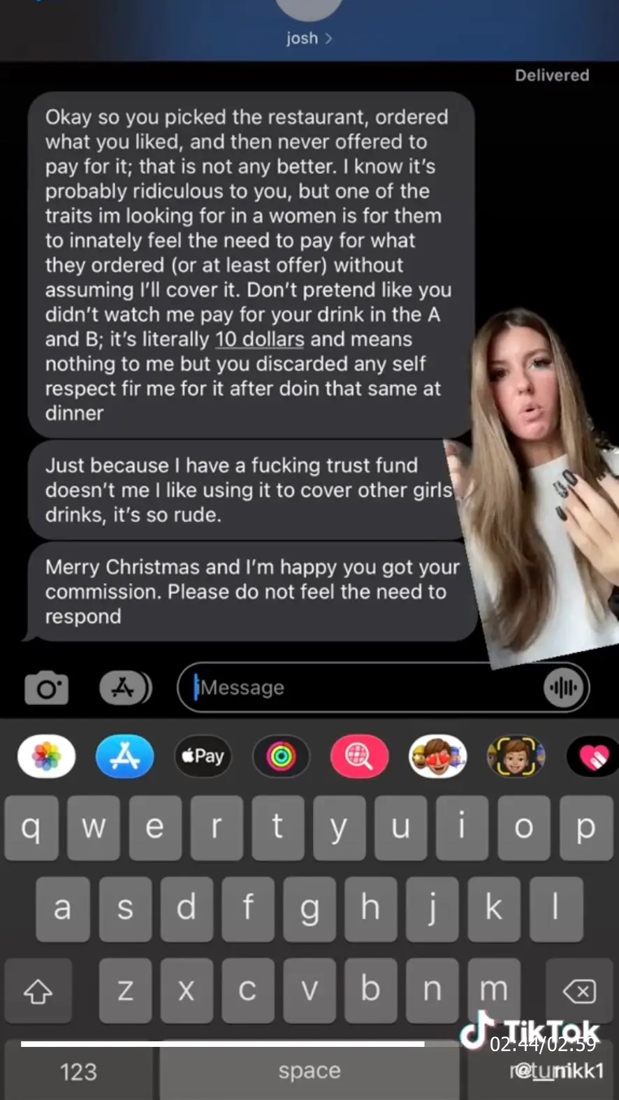 'Red Flag' Text from TikToker (@__nik1 on TikTok)