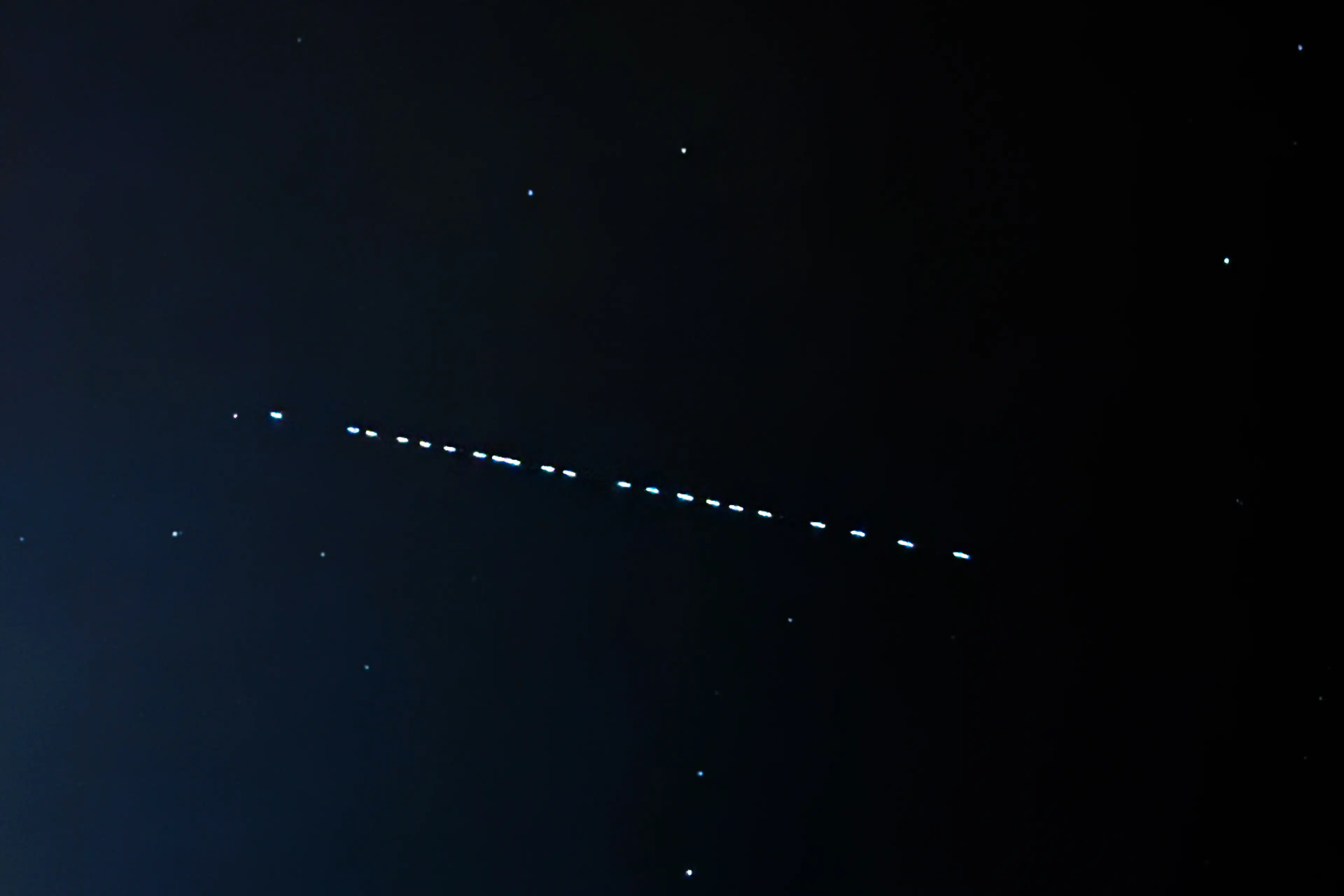 Starlink satellites spotted from Poland (Jakub Porzycki/NurPhoto via Getty Images)