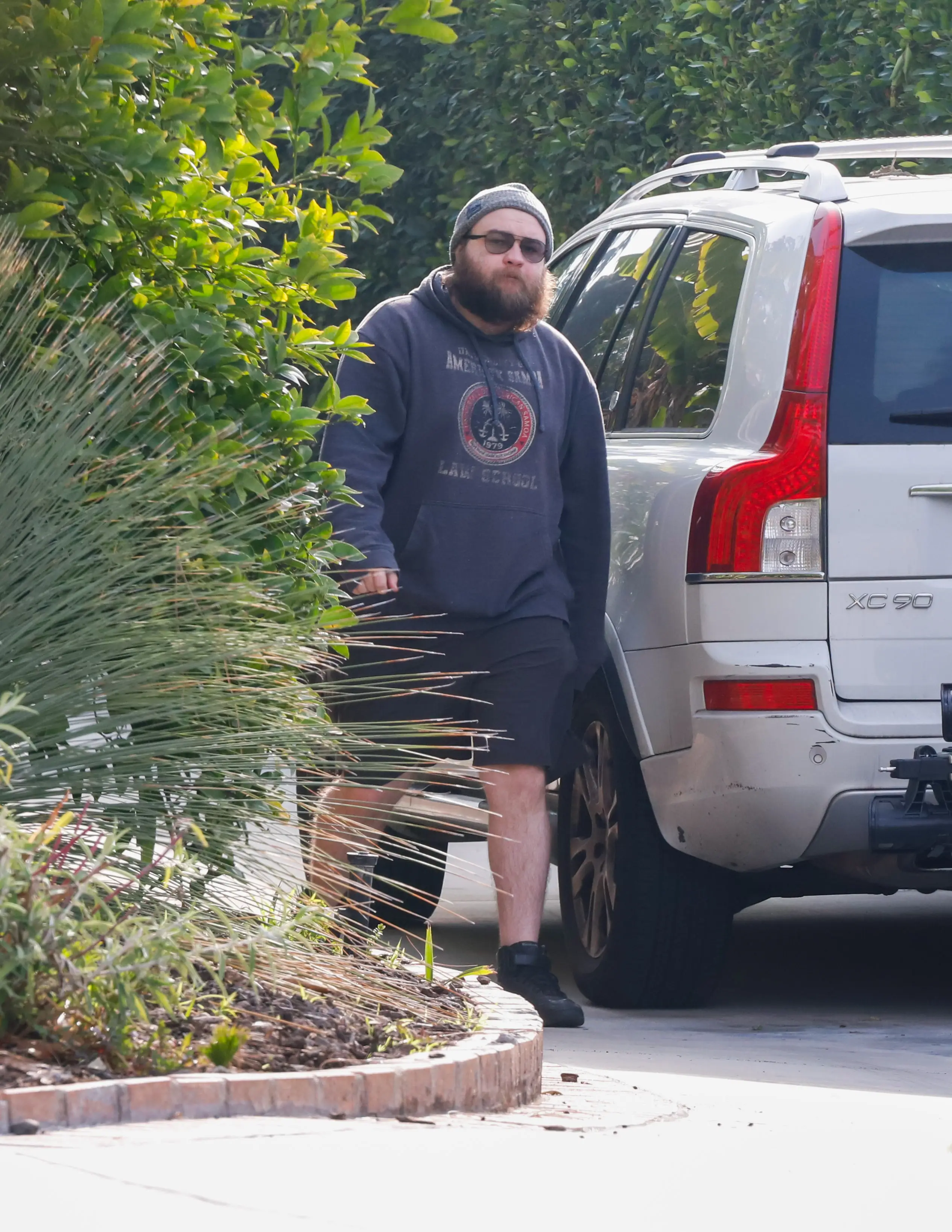 Angus T Jones was photographed in 2024 sporting a wicked beard in a very different look (MEGA/GC Images)