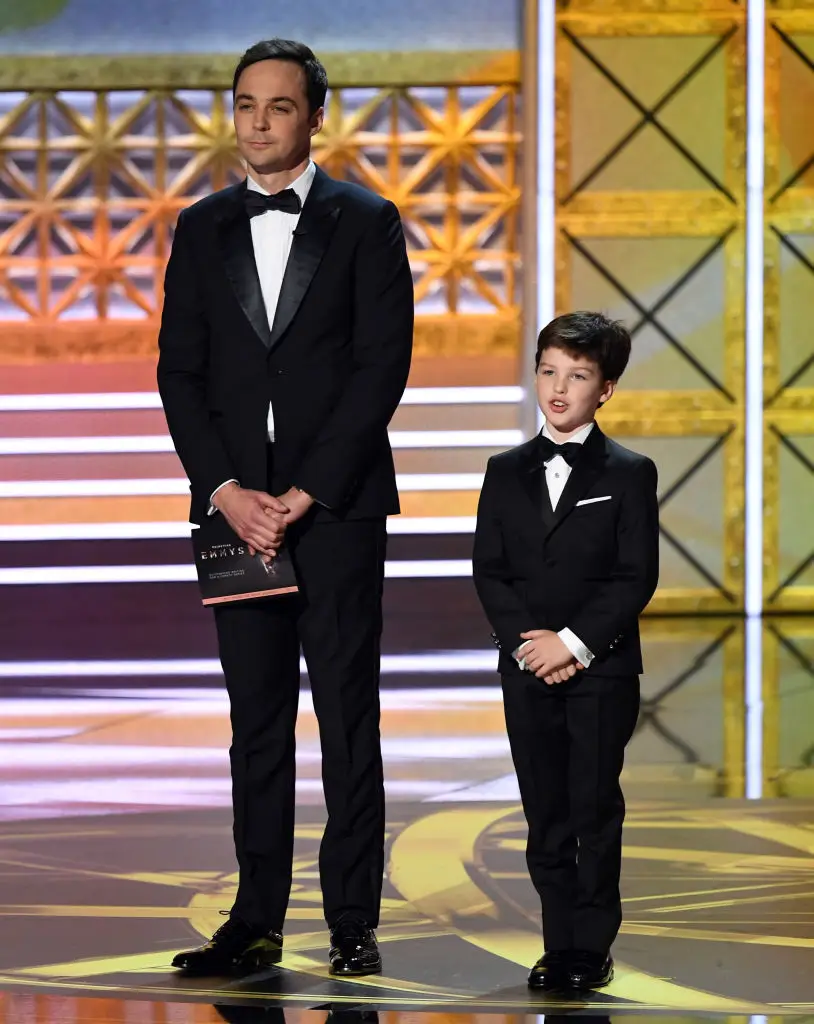 Iain Armitage (right) starred as young version Sheldon Cooper, made famous by Jim Parsons (left) (Kevin Winter/Getty Images)