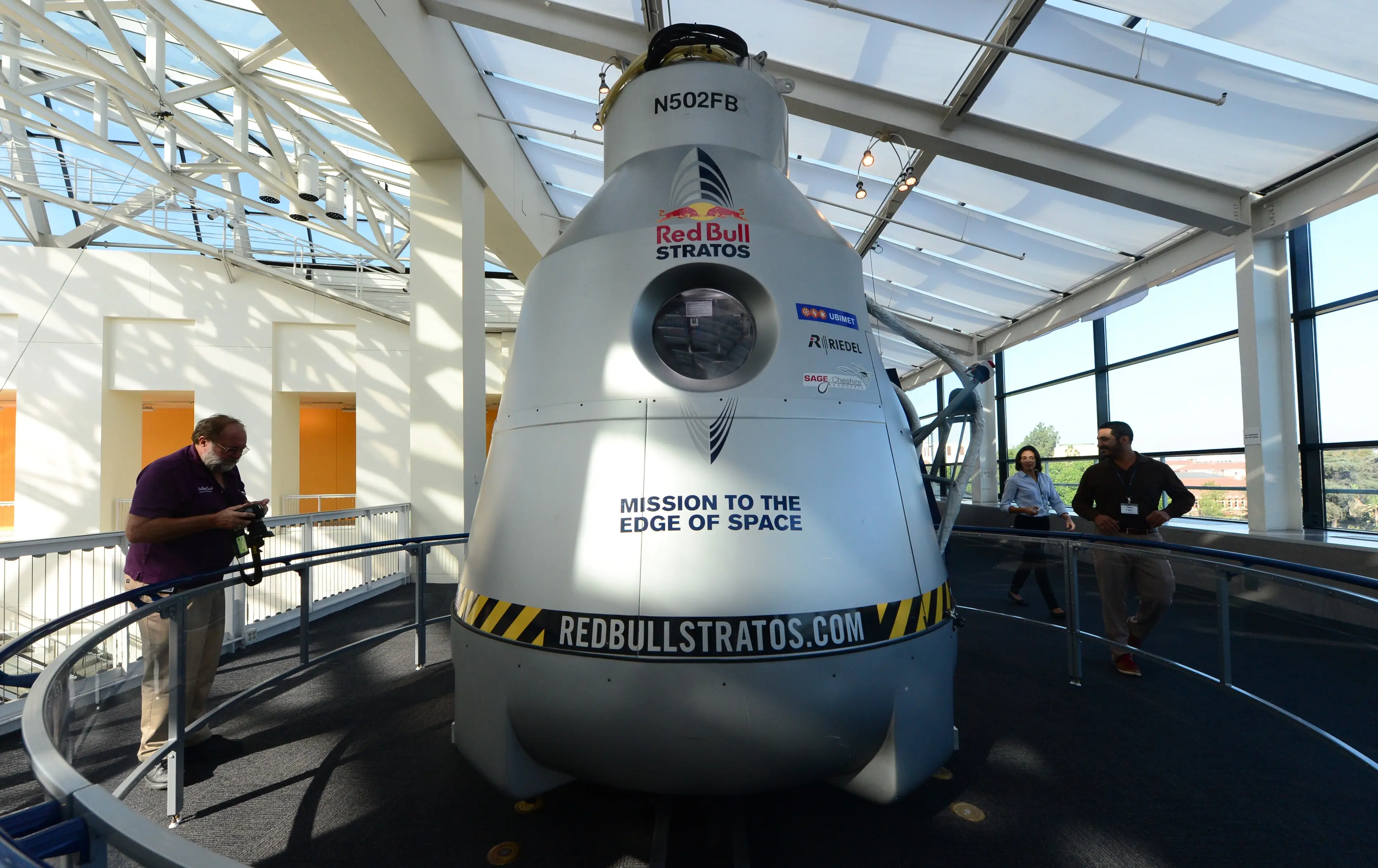 The Red Bull Stratos capsule that took Felix Baumgartner to the edge of space (FREDERIC J. BROWN/AFP via Getty Images)