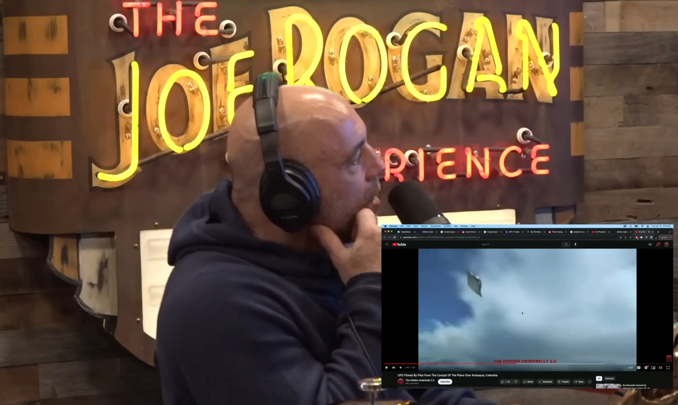 The podcast host was left stunned by the footage (YouTube/The Joe Rogan Experience)