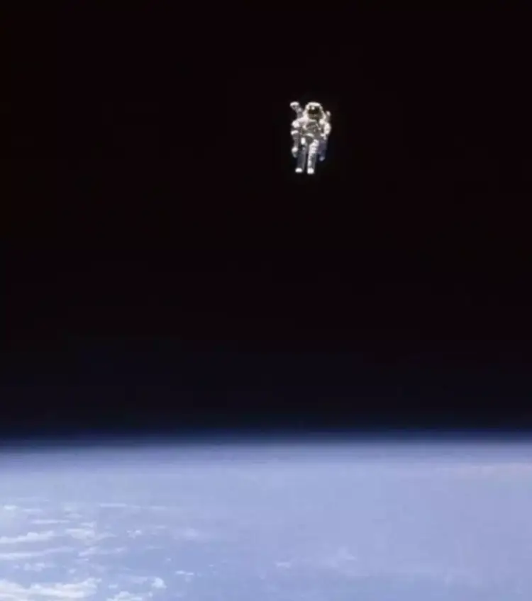 All alone up high above that blue marble. (NASA)