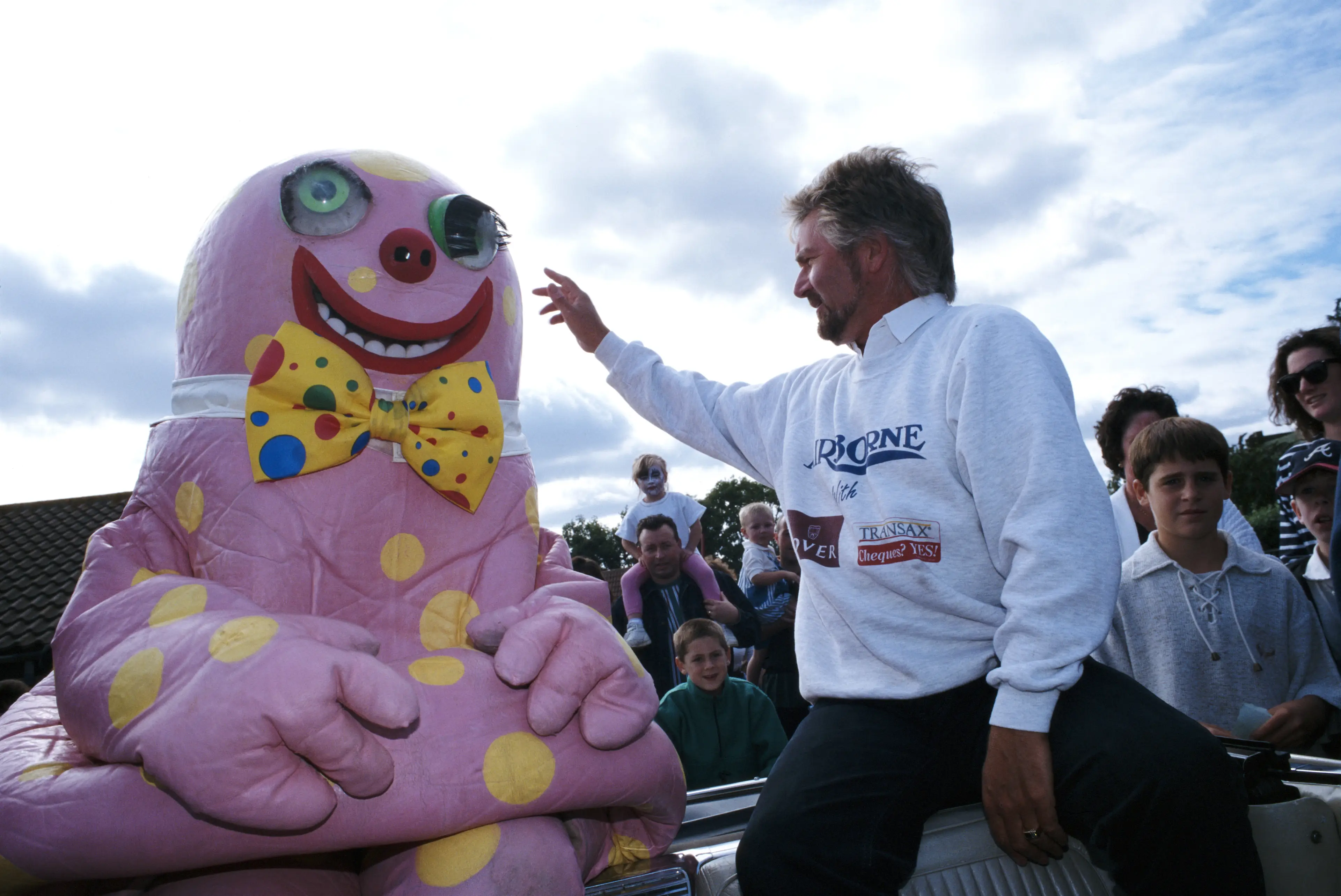 Mr Blobby and Noel Edmonds. (Bryn Colton via Getty Images)
