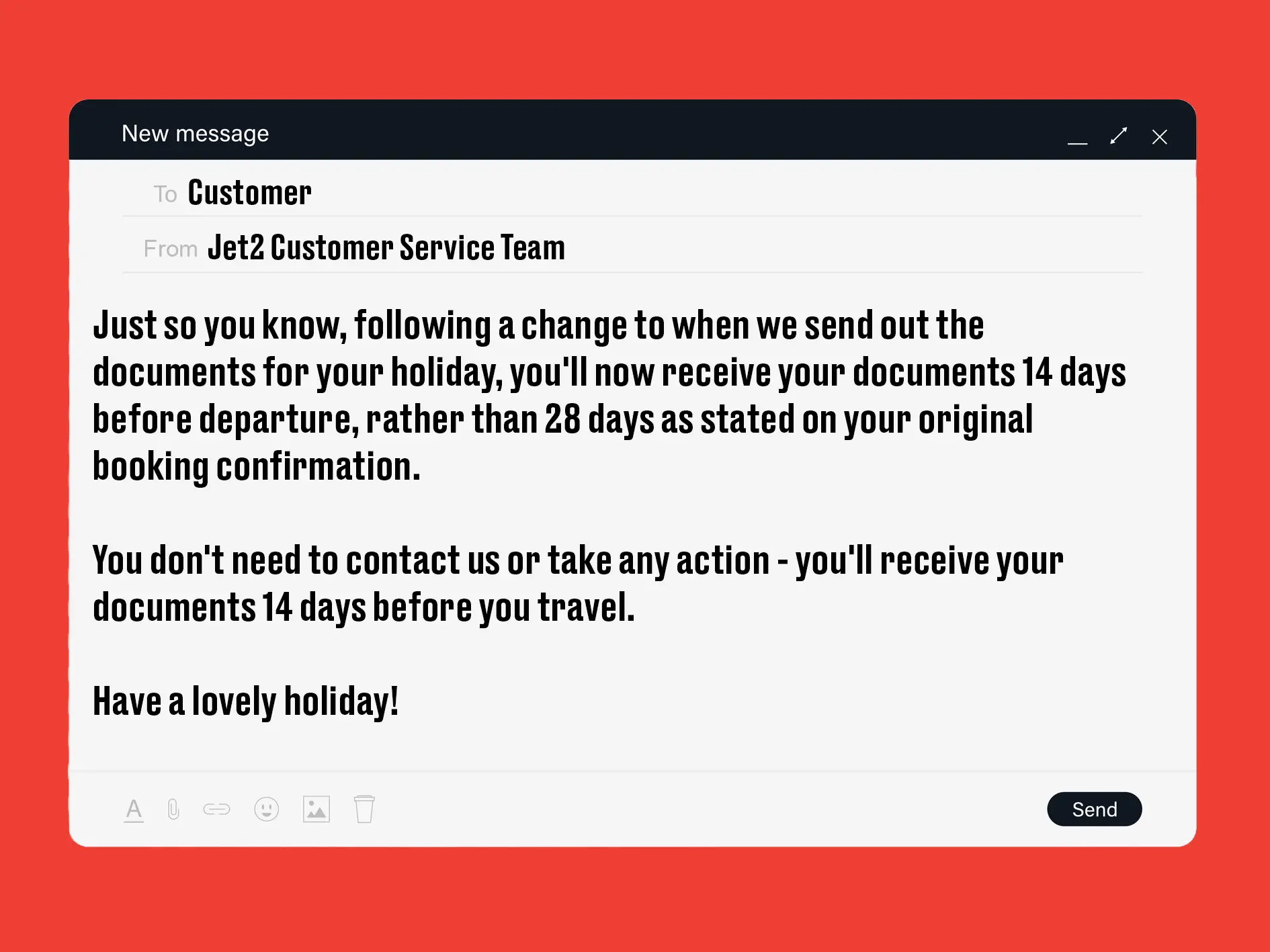 Jet2 verified the email was genuine (LADbible)