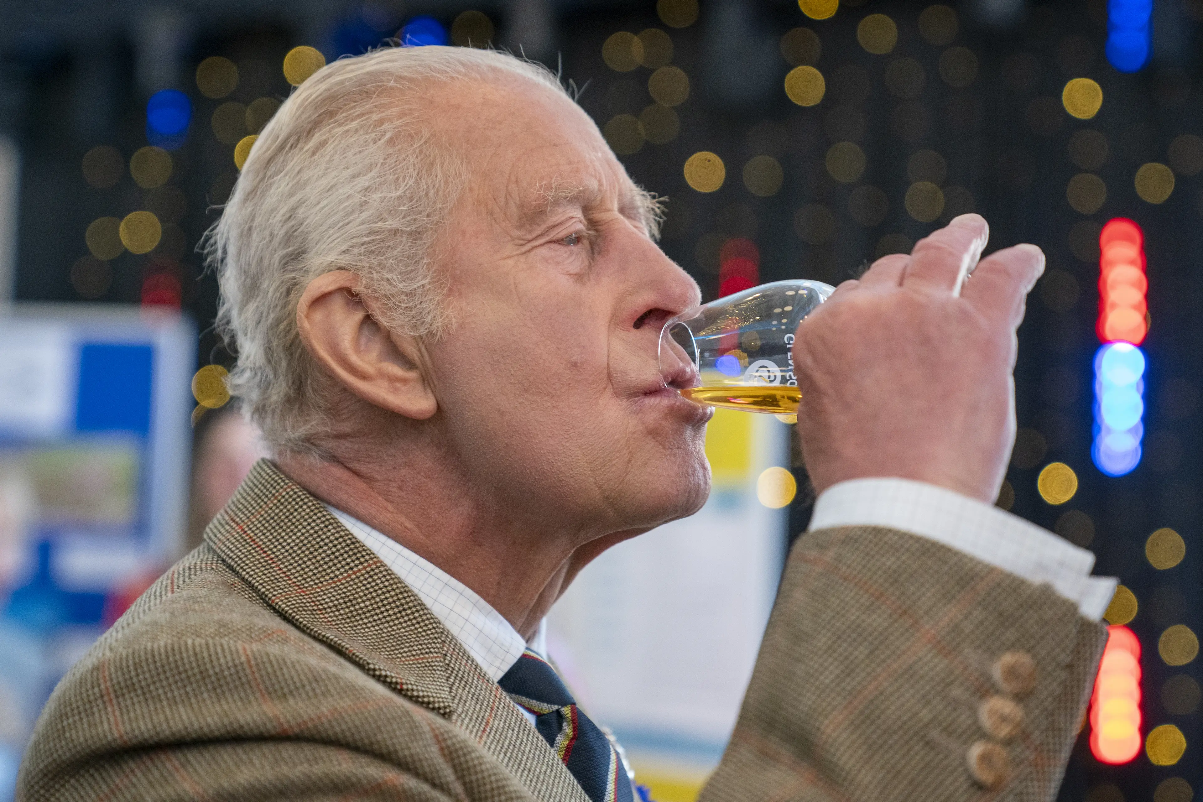 King Charles, pictured enjoying a sip of whisky during a 2025 trip to Scotland, will be 'raising a dram' to Trump (Jane Barlow - WPA Pool/Getty Images)